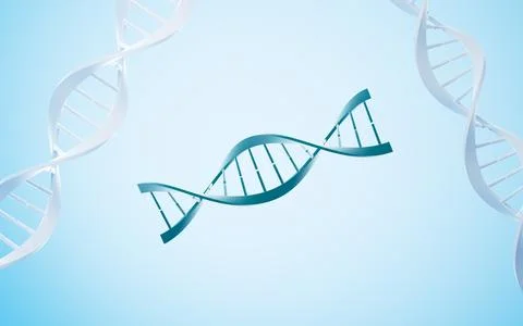 DNA in the blue background, 3d rendering. Illustrazione stock
