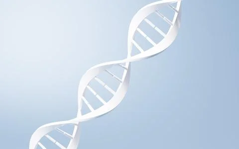 DNA in the blue background, 3d rendering. Illustrazione stock