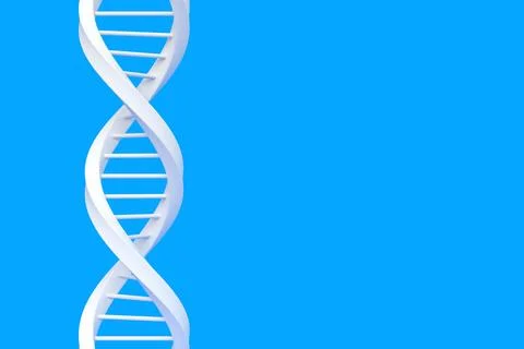 DNA on the blue background with copy space. 3d render Stockillustratie