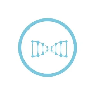 DNA Blue Round Icon Stock Illustration