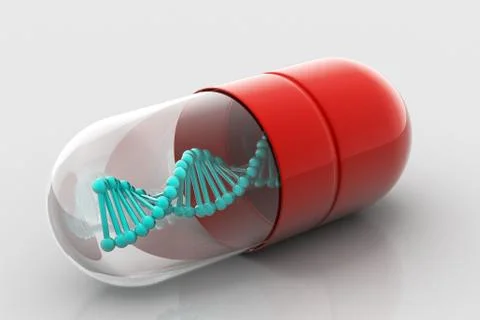 Dna in capsule. Stock Illustration