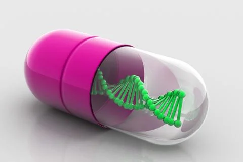 Dna in capsule. Stock Illustration