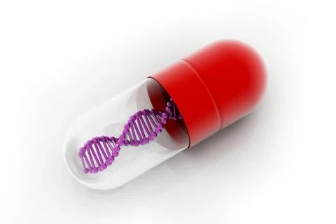 Dna in capsule. Illustrazione stock