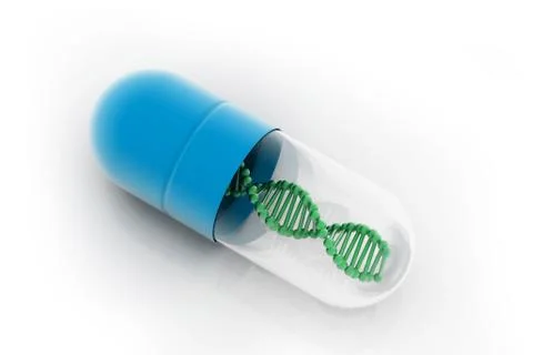 Dna in capsule. Illustrazione stock