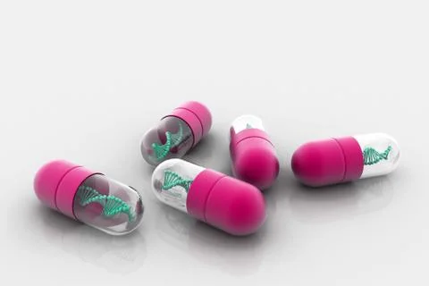 Dna in capsule. Stock Illustration
