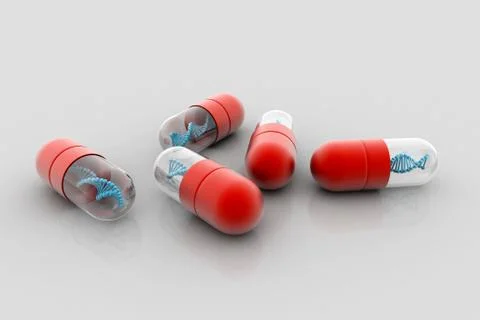 Dna in capsule. Stock Illustration