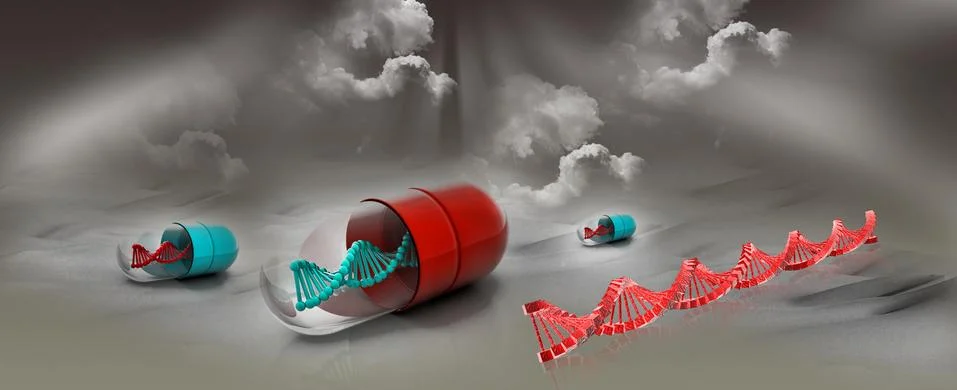 DNA with capsule Stock Illustration