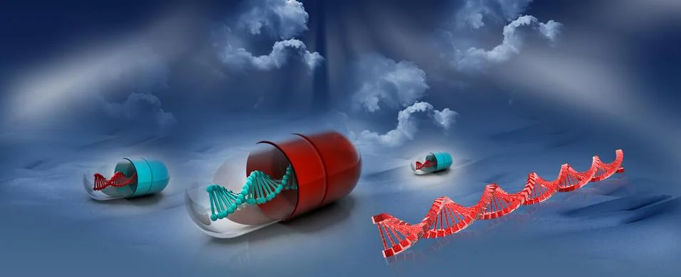 DNA with capsule Stock Illustration