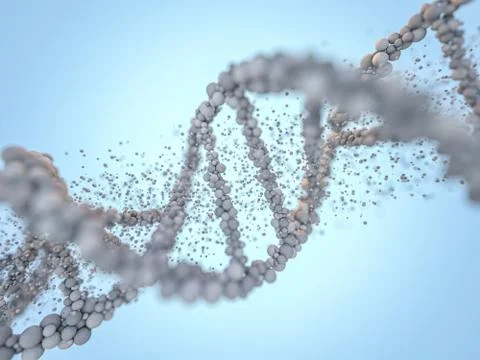 DNA chain. Abstract background. Genetics and medicine concept. 3D rendering Stock Illustration