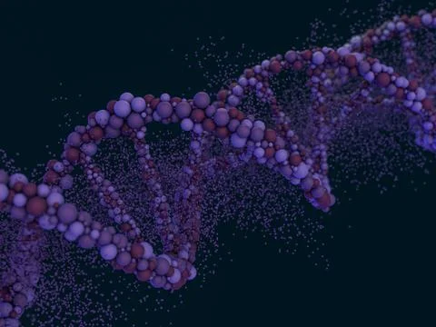 DNA chain. Abstract background. Genetics and medicine concept. 3D rendering Illustrazione stock