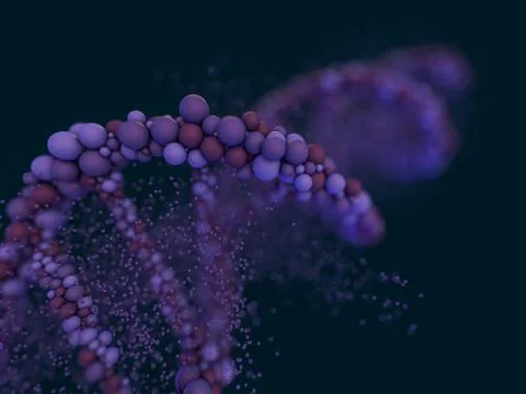 DNA chain. Abstract background. Genetics and medicine concept. 3D rendering 库存插图