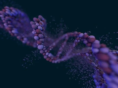 DNA chain. Abstract background. Genetics and medicine concept. 3D rendering 库存插图