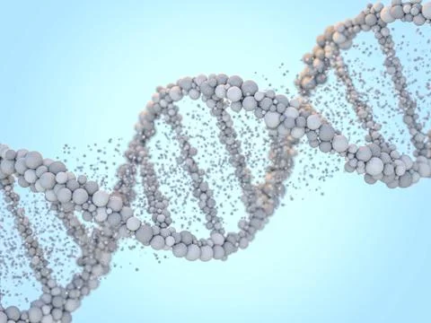 DNA chain. Abstract background. Genetics and medicine concept. 3D rendering Illustrazione stock
