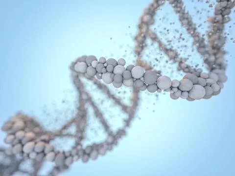 DNA chain. Abstract background. Genetics and medicine concept. 3D rendering Illustrazione stock