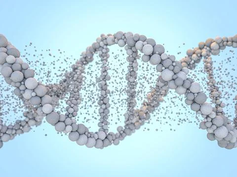 DNA chain. Abstract background. Genetics and medicine concept. 3D rendering Stock Illustration