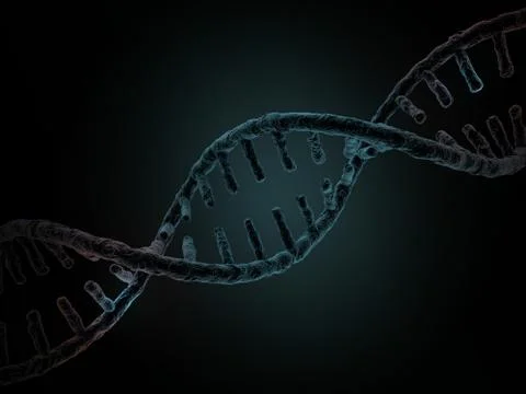 DNA chain. Abstract scientific background. 3D rendering Stock Illustration