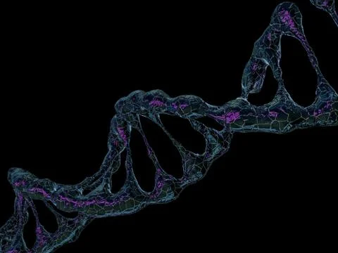 DNA chain. Abstract scientific background. 3D rendering Stock Illustration