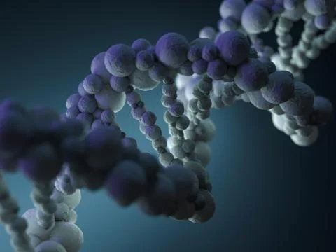 DNA chain. Abstract scientific background. 3D rendering Stock Illustration
