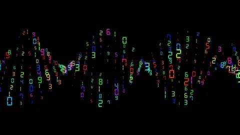 DNA a chain of blinking digits in the center of the screen Video stock 84838952