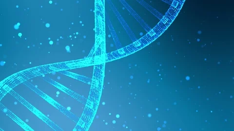 DNA chain on blue background. 3D animation Video stock 101763809