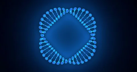 DNA Chain in circle, looping rotation 3D animation Stock Footage 104029172