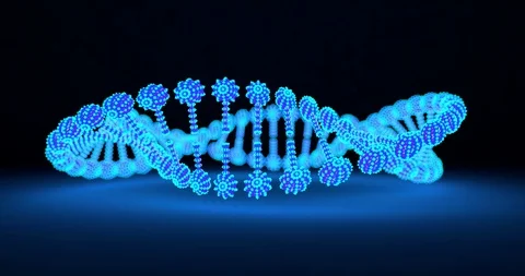 DNA Chain in circle, looping rotation 3D animation Stock Footage 104029178