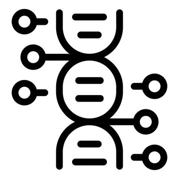 Dna chain connecting to genome data points icon Stock Illustration