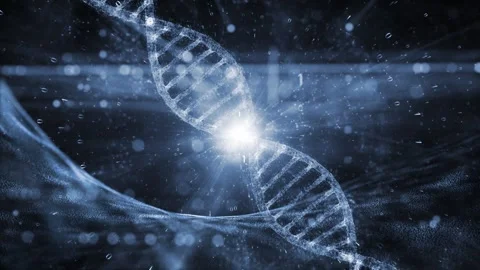 Dna chain digital cyber science animation background Stock Footage 340238452
