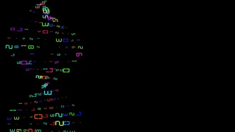 DNA chain of flashing digits on the left side of the screen. pattern 2 Video stock 84838928