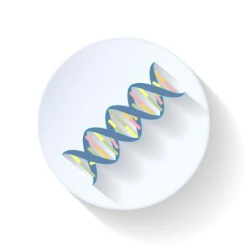 Dna chain flat icon Stock Illustration