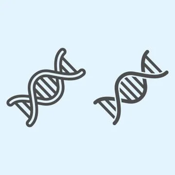 DNA chain line and solid icon. Genetic and evolution symbol outline style イラスト素材