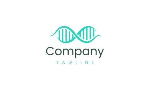 DNA chain logo design template for science and technology Stock Illustration