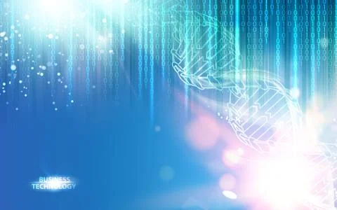 DNA chain over abstract. Stock Illustration