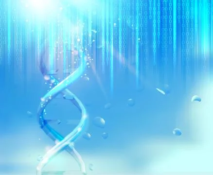 DNA chain over abstract. Stock Illustration