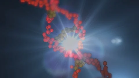 The DNA chain rotates in a helix. Stockbeeldmateriaal 307997567