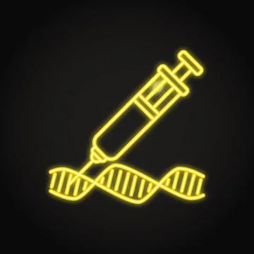 DNA changing icon in neon line style Stock Illustration