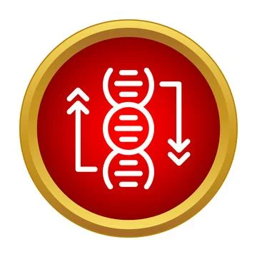 Dna changing sequence icon with genetic manipulation arrows Stock Illustration