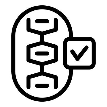 Dna checkup icon, genetic testing icon, genome analysis symbol Illustrazione stock