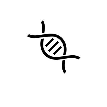 DNA, Chromosome, Genetic Solid Flat Vector Icon Isolated on White Background 스톡 일러스트