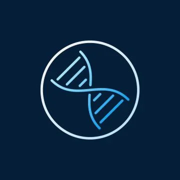 DNA in circle vector concept colored linear icon or logo イラスト素材