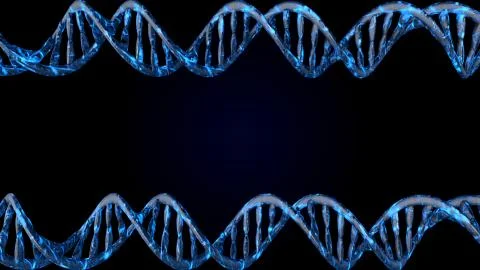 DNA code. Abstract 3d polygonal wireframe DNA molecule helix spiral. Stock-Illustration