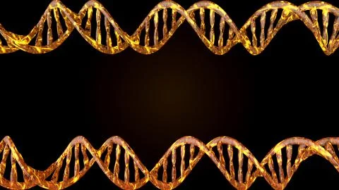 DNA code. Abstract 3d polygonal wireframe DNA molecule helix spiral. Stock Illustration