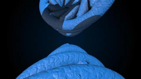 DNA code. Abstract 3d polygonal wireframe DNA molecule helix spiral. Stock Illustration