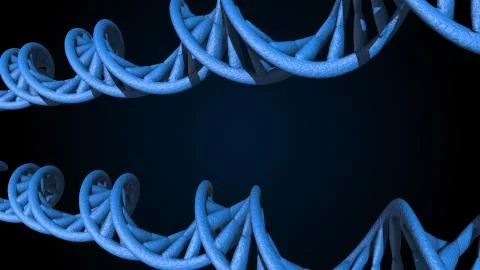 DNA code. Abstract 3d polygonal wireframe DNA molecule helix spiral. Stock-Illustration