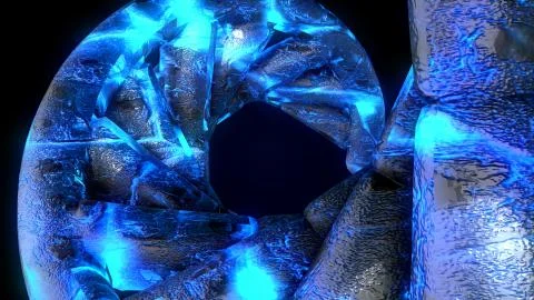 DNA code. Abstract 3d polygonal wireframe DNA molecule helix spiral. Stock Illustration