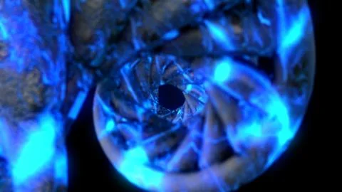 DNA code. Abstract 3d polygonal wireframe DNA molecule helix spiral. Stock Illustration