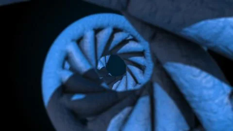 DNA code. Abstract 3d polygonal wireframe DNA molecule helix spiral. Stock Illustration