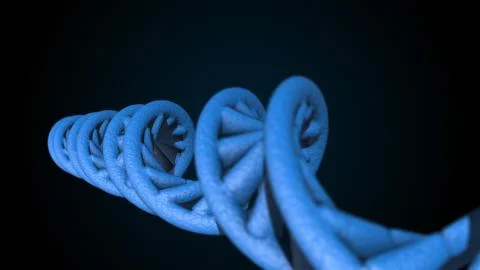 DNA code. Abstract 3d polygonal wireframe DNA molecule helix spiral. 스톡 일러스트