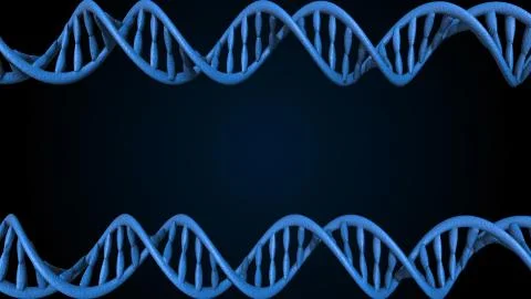 DNA code. Abstract 3d polygonal wireframe DNA molecule helix spiral. Stock Illustration