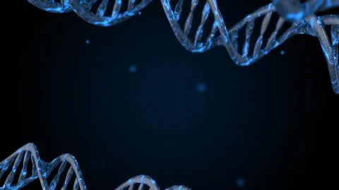 DNA code. Abstract 3d polygonal wireframe DNA molecule helix spiral. Stock Illustration